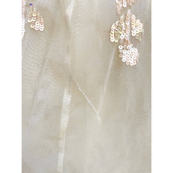 NEEDLE & THREAD Valentina Yellow Tulle Lace Sequin Ruffle Gown Maxi Dress 4 - Picture 9 of 12